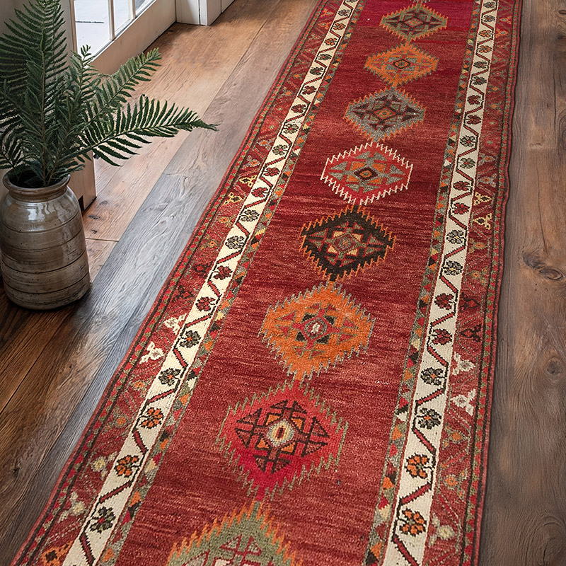 Alfombra Vintage de pasillo - 92 cm x 361 cm - K0075048