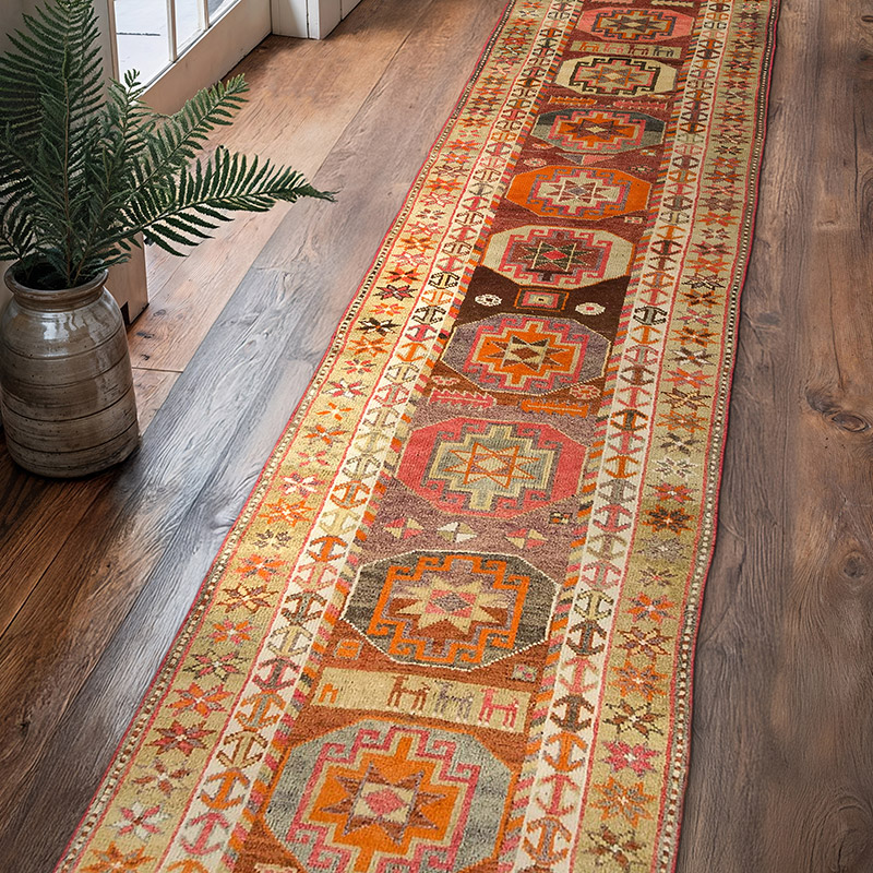 Vintage Tribal Runner Rug - 2' 11" x 13' 9" (35" x 165") - K0075051