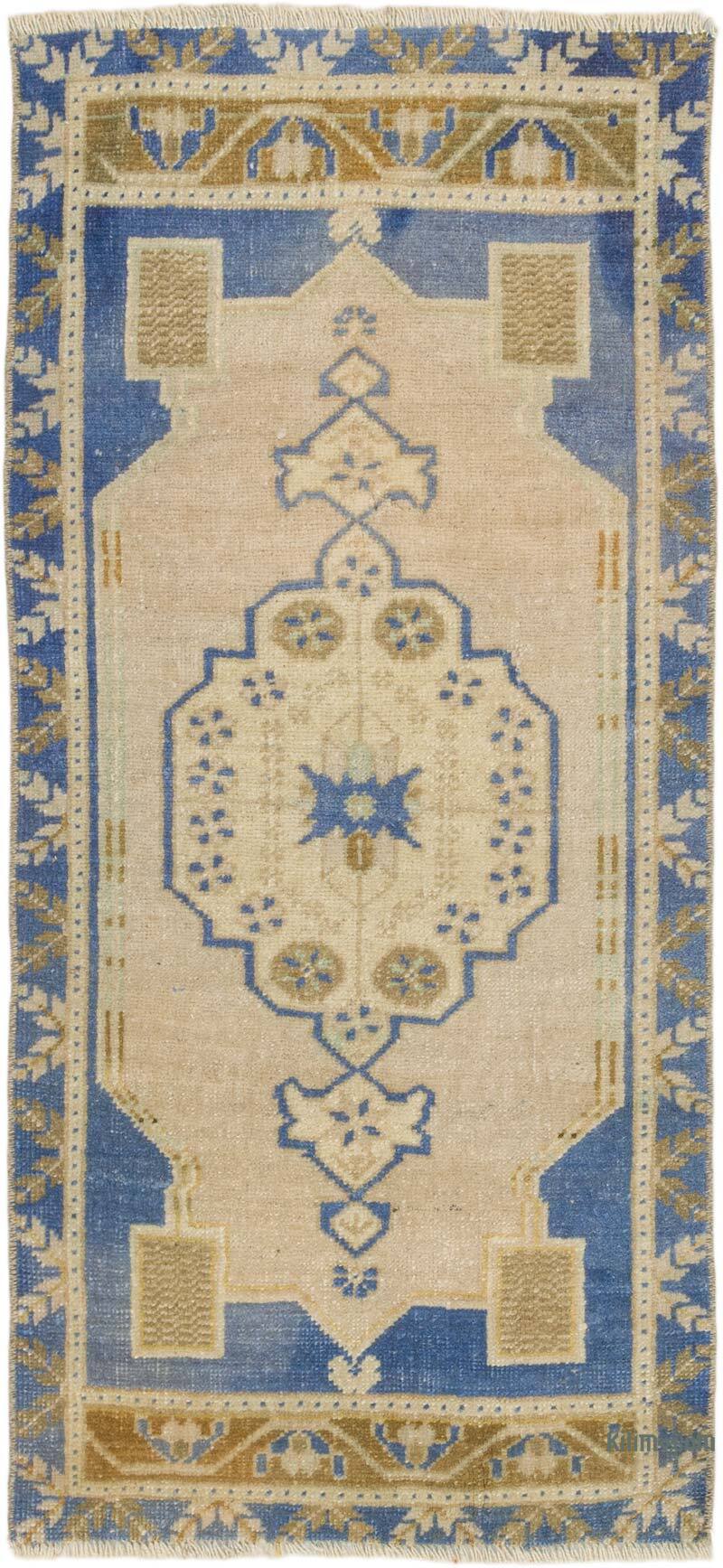 Vintage Turkish Hand-Knotted Rug - 1' 8" x 3' 6" (20" x 42") - K0075058