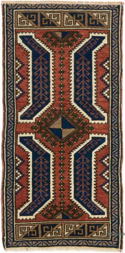 Vintage Turkish Hand-Knotted Rug - 1' 8" x 3' 4" (20" x 40")