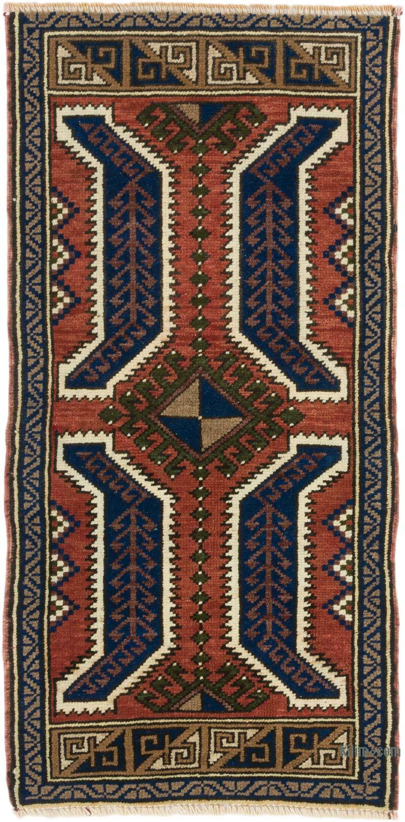 Alfombra Vintage Turca Anudada a Mano - 51 cm x 101 cm - K0075059