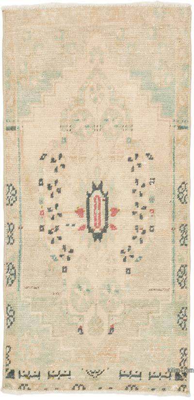 Vintage Turkish Hand-Knotted Rug - 1' 7" x 3' 3" (19" x 39")