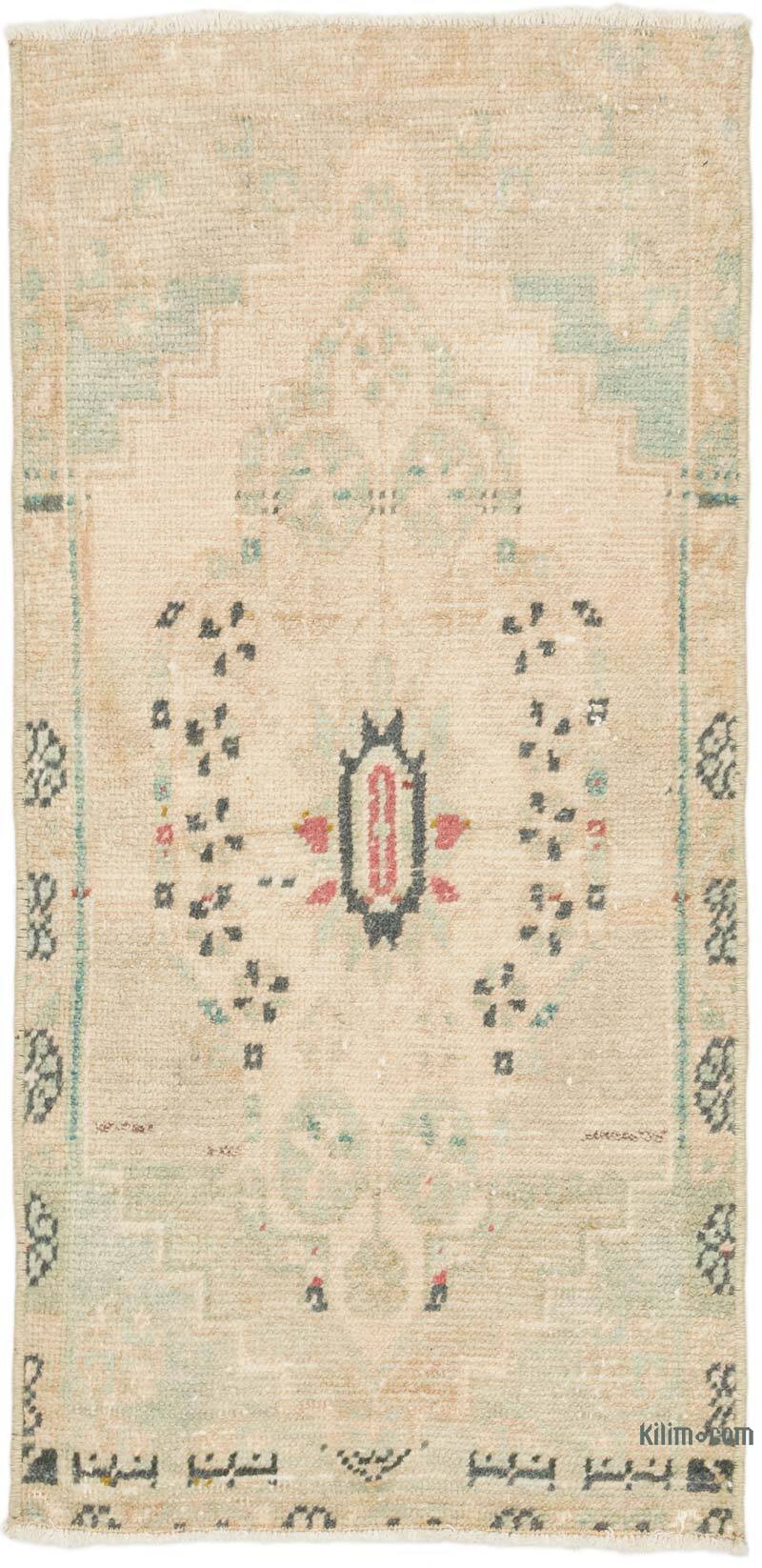 Alfombra Vintage Turca Anudada a Mano - 48 cm x 99 cm - K0075061