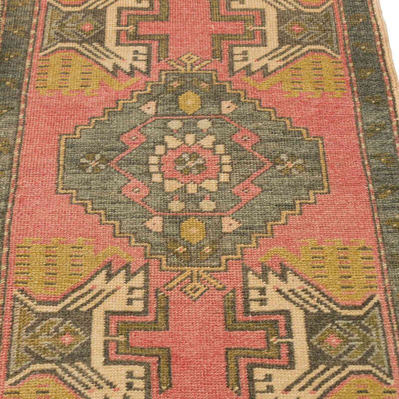 Alfombra Vintage Turca Anudada a Mano - 52 cm x 92 cm - K0075062