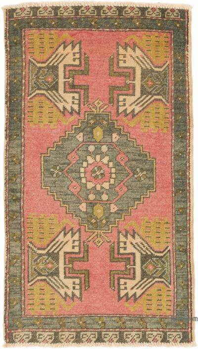 El Dokuma Vintage Halı - 52 cm x 92 cm