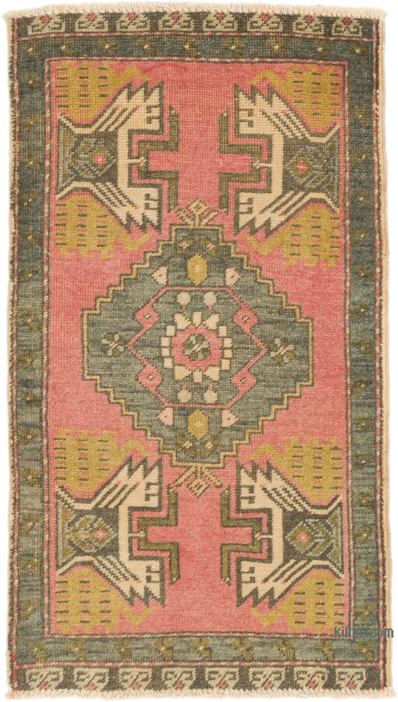 Alfombra Vintage Turca Anudada a Mano - 52 cm x 92 cm - K0075062