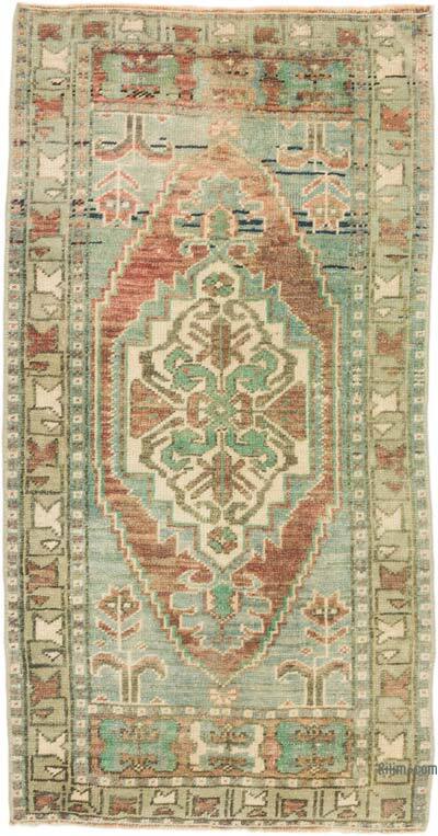El Dokuma Vintage Halı - 51 cm x 97 cm
