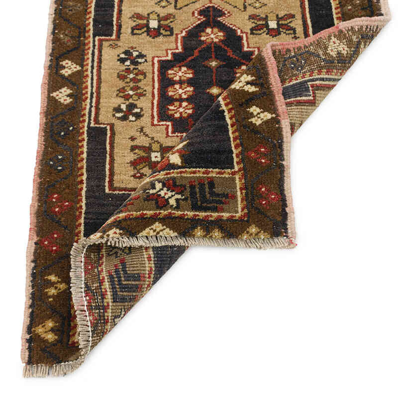 El Dokuma Vintage Halı - 54 cm x 89 cm - K0075075