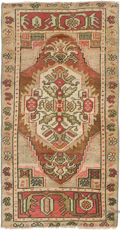 El Dokuma Vintage Halı - 56 cm x 104 cm