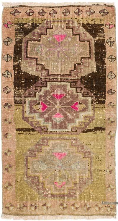 Alfombra Vintage Turca Anudada a Mano - 54 cm x 93 cm