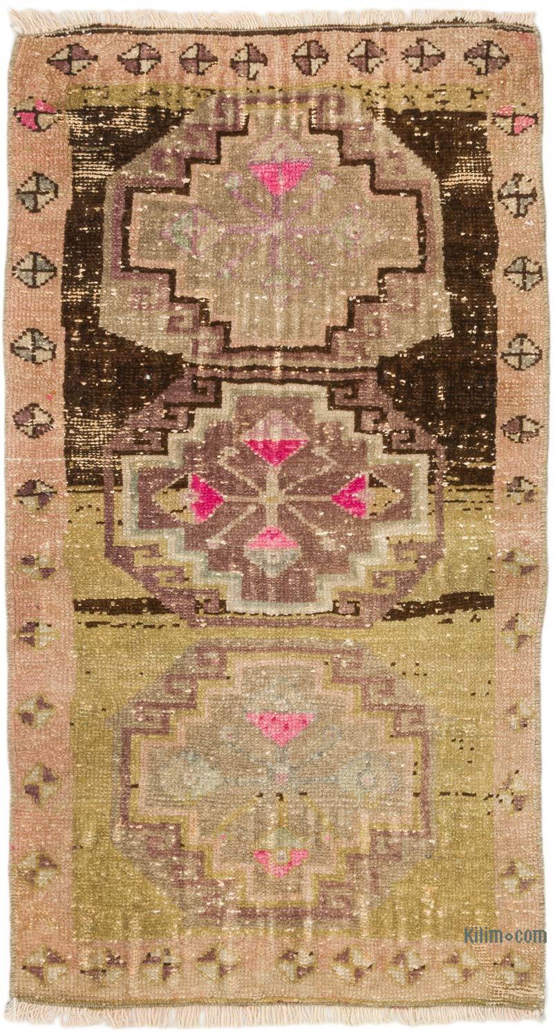 El Dokuma Vintage Halı - 54 cm x 93 cm - K0075079