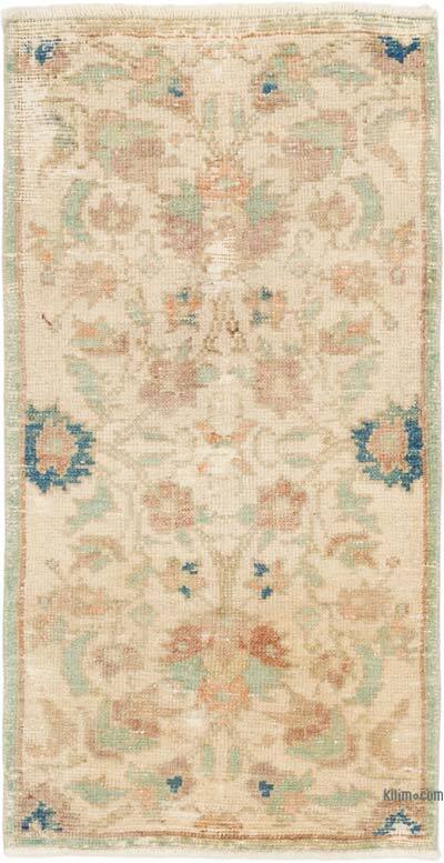 Vintage Turkish Hand-Knotted Rug - 1' 8" x 3' 3" (20" x 39")