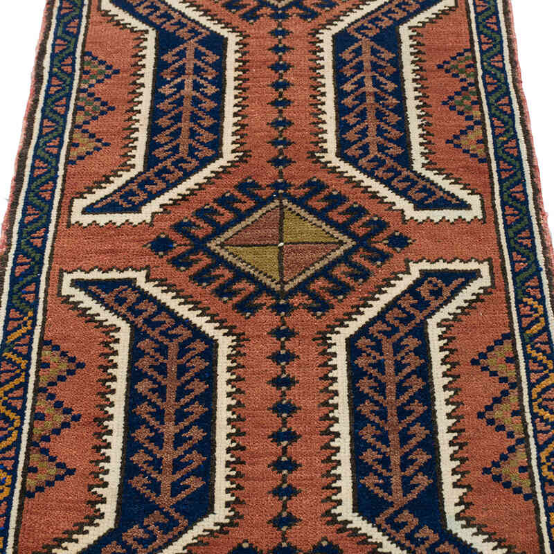 El Dokuma Vintage Halı - 54 cm x 106 cm - K0075083