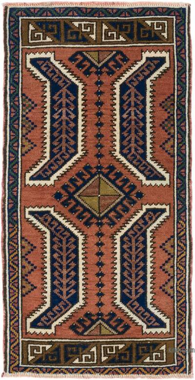 El Dokuma Vintage Halı - 54 cm x 106 cm