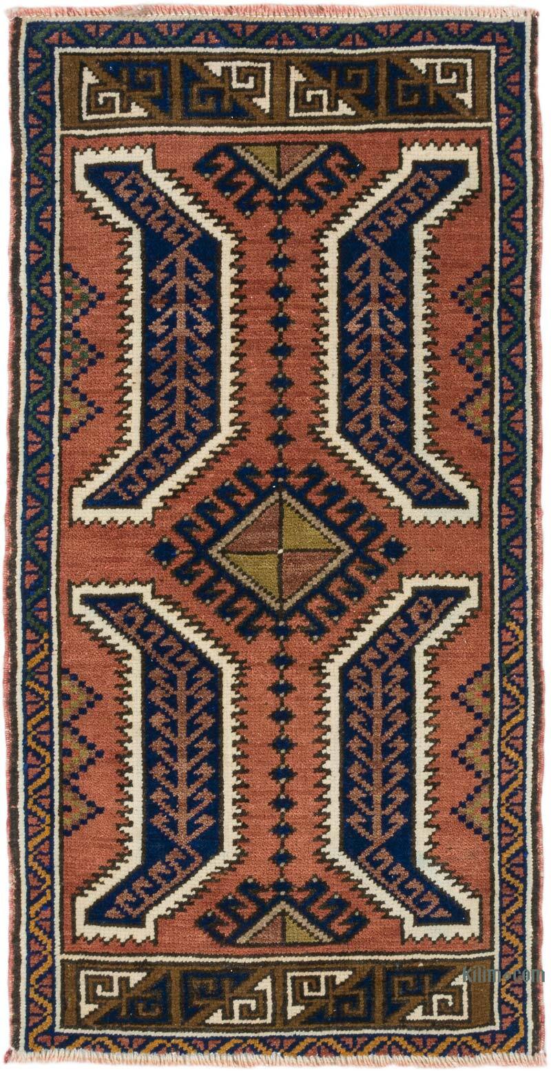 El Dokuma Vintage Halı - 54 cm x 106 cm - K0075083