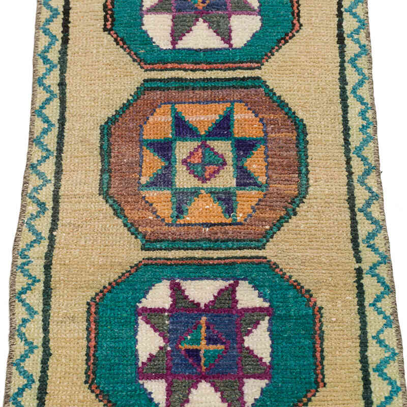 Alfombra Vintage Turca Anudada a Mano - 37 cm x 70 cm - K0075085