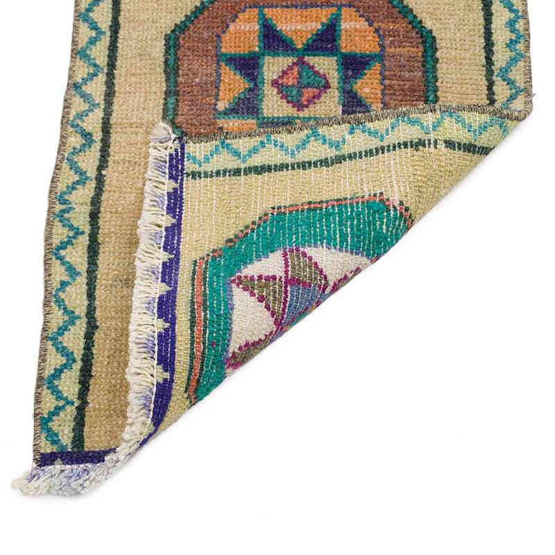 Alfombra Vintage Turca Anudada a Mano - 37 cm x 70 cm - K0075085