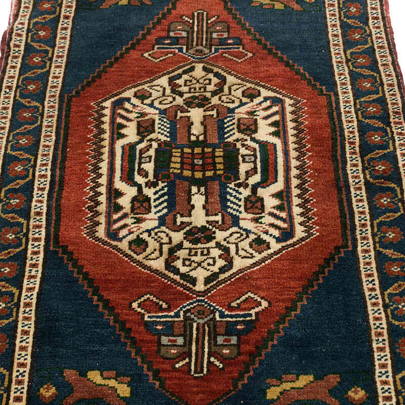 El Dokuma Vintage Halı - 58 cm x 107 cm - K0075088