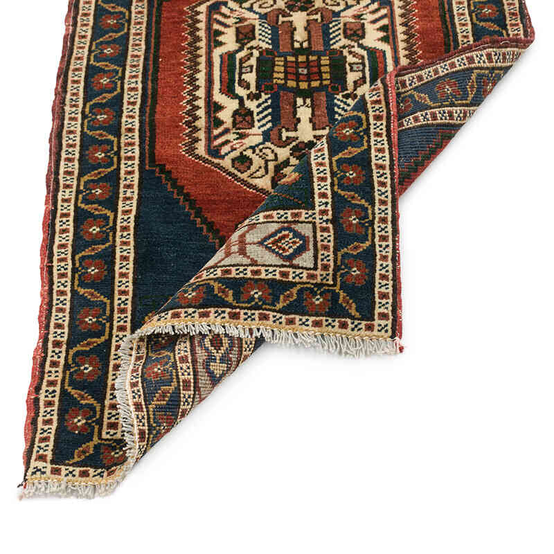 El Dokuma Vintage Halı - 58 cm x 107 cm - K0075088
