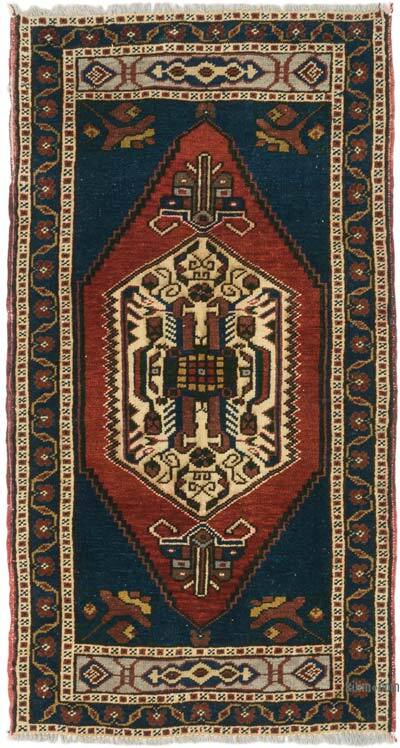 Vintage Turkish Hand-Knotted Rug - 1' 11" x 3' 6" (23" x 42")