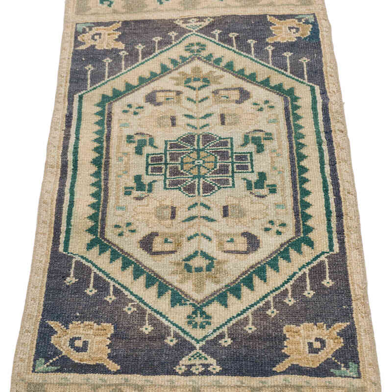 Alfombra Vintage Turca Anudada a Mano - 47 cm x 97 cm - K0075089