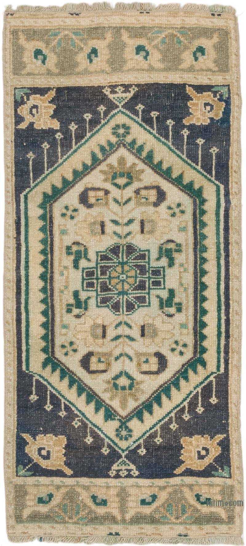 Alfombra Vintage Turca Anudada a Mano - 47 cm x 97 cm - K0075089