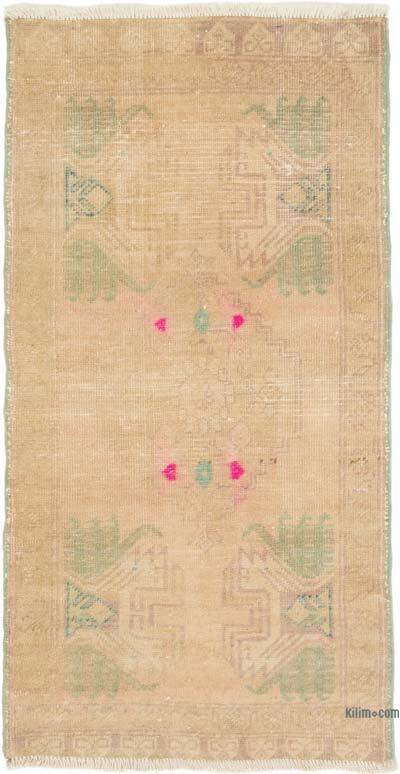 Vintage Turkish Hand-Knotted Rug - 1' 8" x 3' 3" (20" x 39")