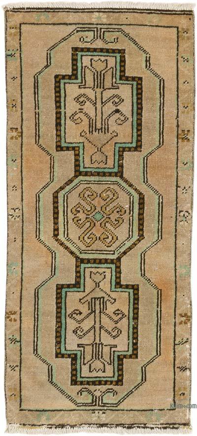 Alfombra Vintage Turca Anudada a Mano - 44 cm x 100 cm