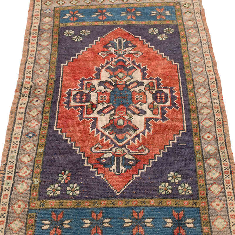 Alfombra Vintage Turca Anudada a Mano - 57 cm x 105 cm - K0075097