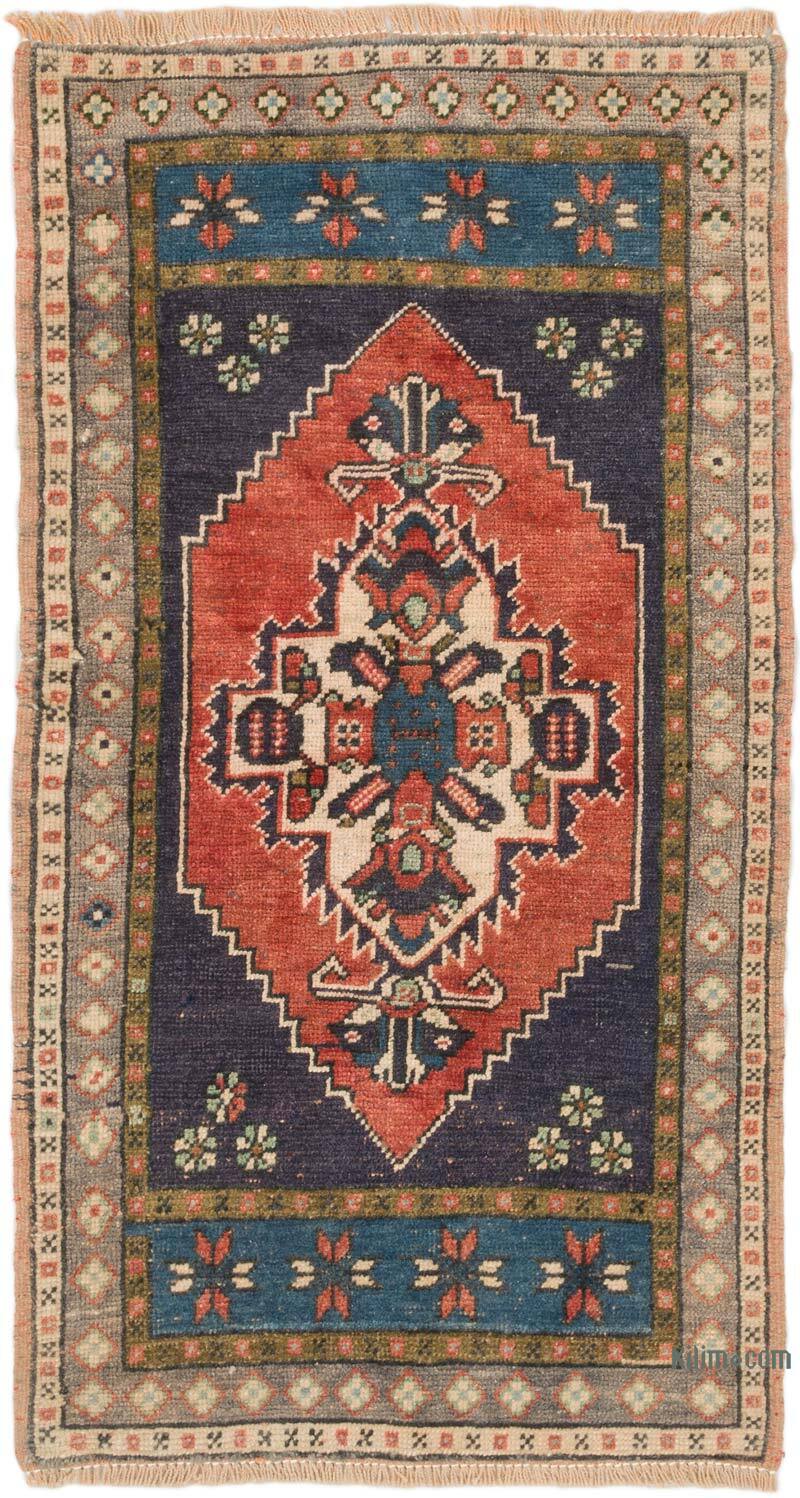 Alfombra Vintage Turca Anudada a Mano - 57 cm x 105 cm - K0075097