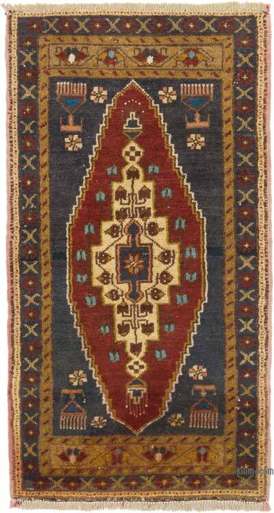 Vintage Turkish Hand-Knotted Rug - 1' 8" x 3' 2" (20" x 38")