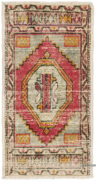 El Dokuma Vintage Halı - 47 cm x 88 cm