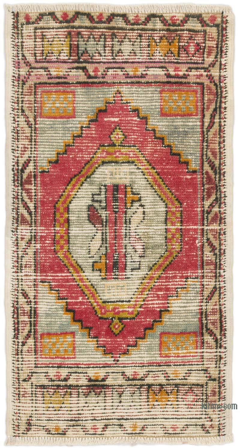 Vintage Turkish Hand-Knotted Rug - 1' 7" x 2' 11" (19" x 35") - K0075105