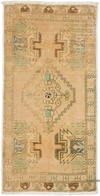 Alfombra Vintage Turca Anudada a Mano - 53 cm x 104 cm