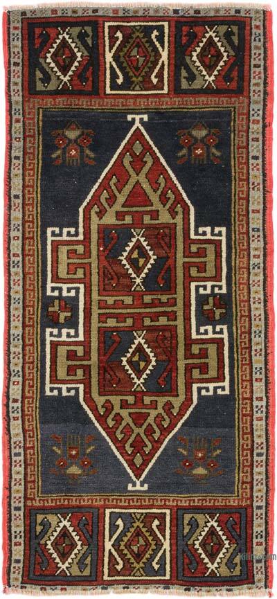 Vintage Turkish Hand-Knotted Rug - 1' 9" x 3' 9" (21" x 45")