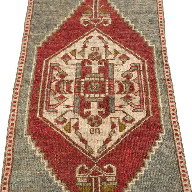 El Dokuma Vintage Halı - 42 cm x 116 cm - K0075116