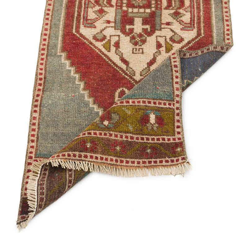 El Dokuma Vintage Halı - 42 cm x 116 cm - K0075116