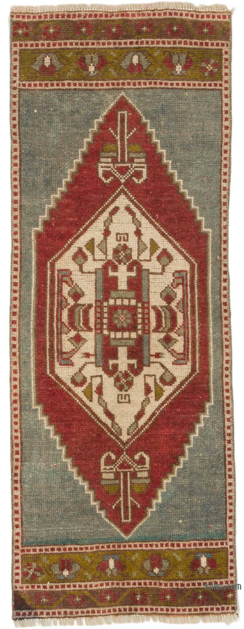 El Dokuma Vintage Halı - 42 cm x 116 cm - K0075116