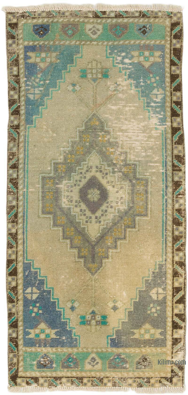 Alfombra Vintage Turca Anudada a Mano - 46 cm x 94 cm - K0075117