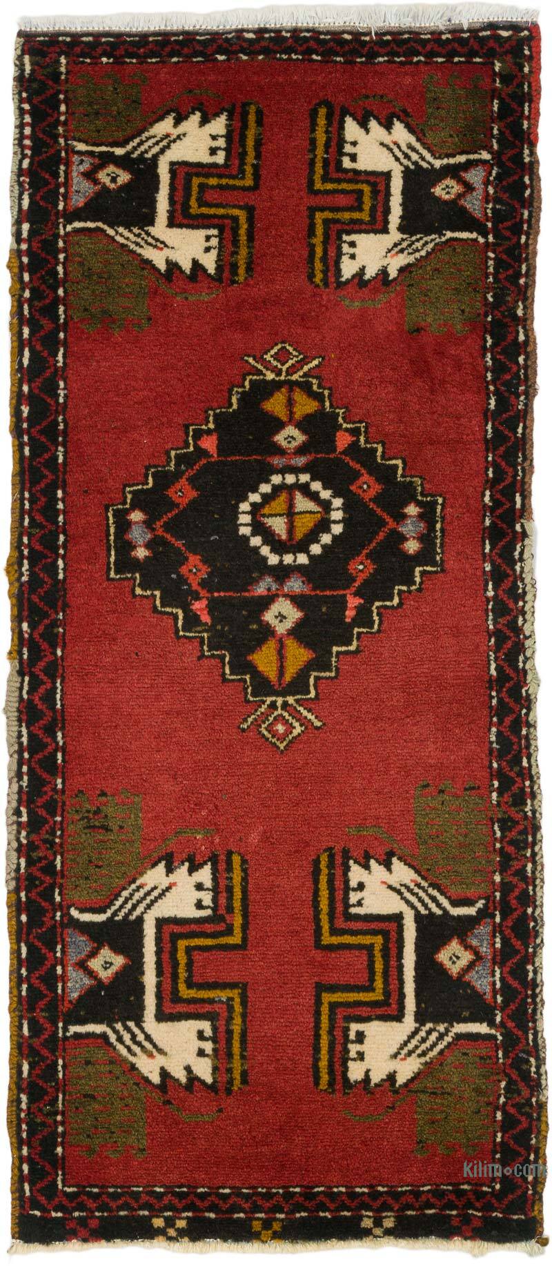 Vintage Turkish Hand-Knotted Rug - 1' 7" x 3' 6" (19" x 42") - K0075121