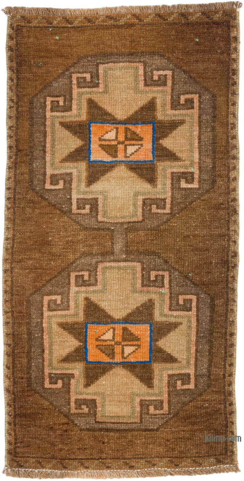 Alfombra Vintage Turca Anudada a Mano - 43 cm x 85 cm - K0075122
