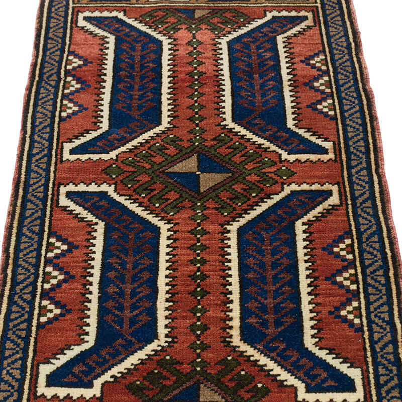 El Dokuma Vintage Halı - 51 cm x 100 cm - K0075125