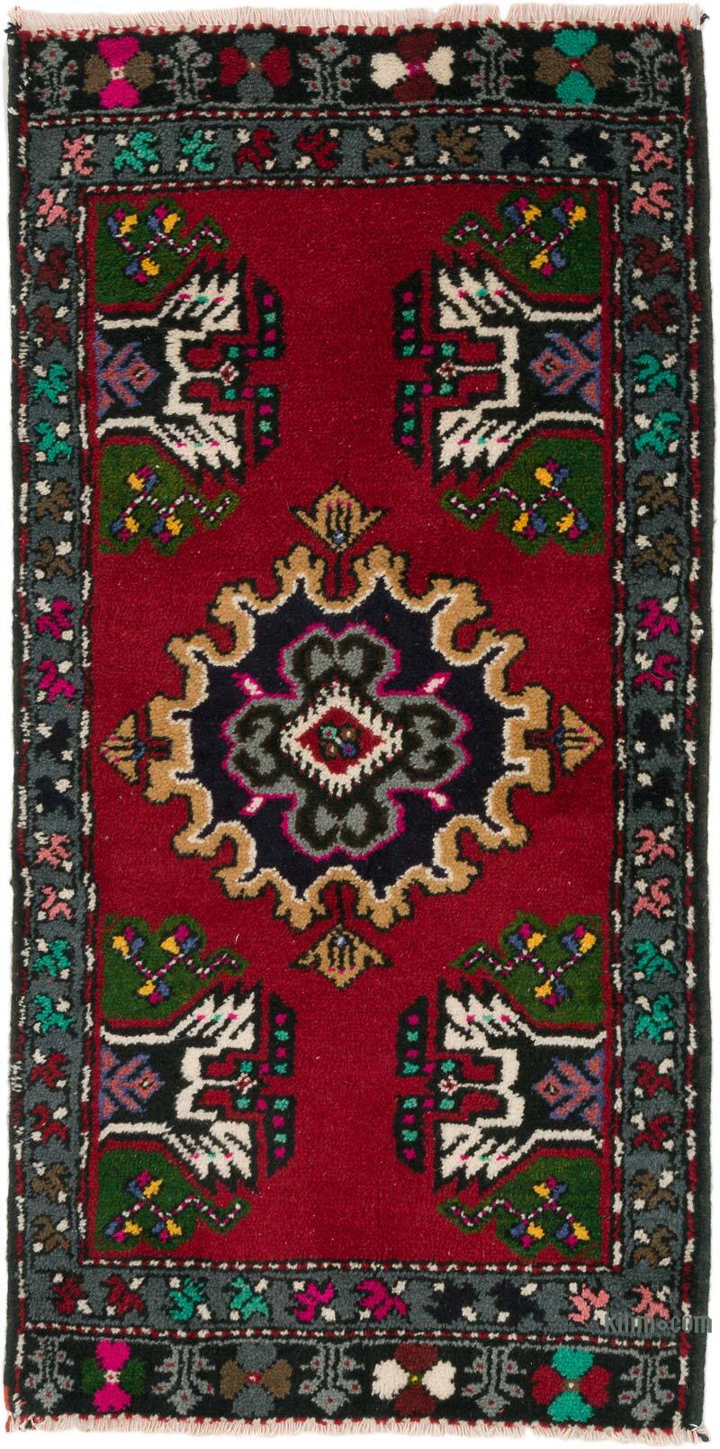 Alfombra Vintage Turca Anudada a Mano - 59 cm x 120 cm - K0075134