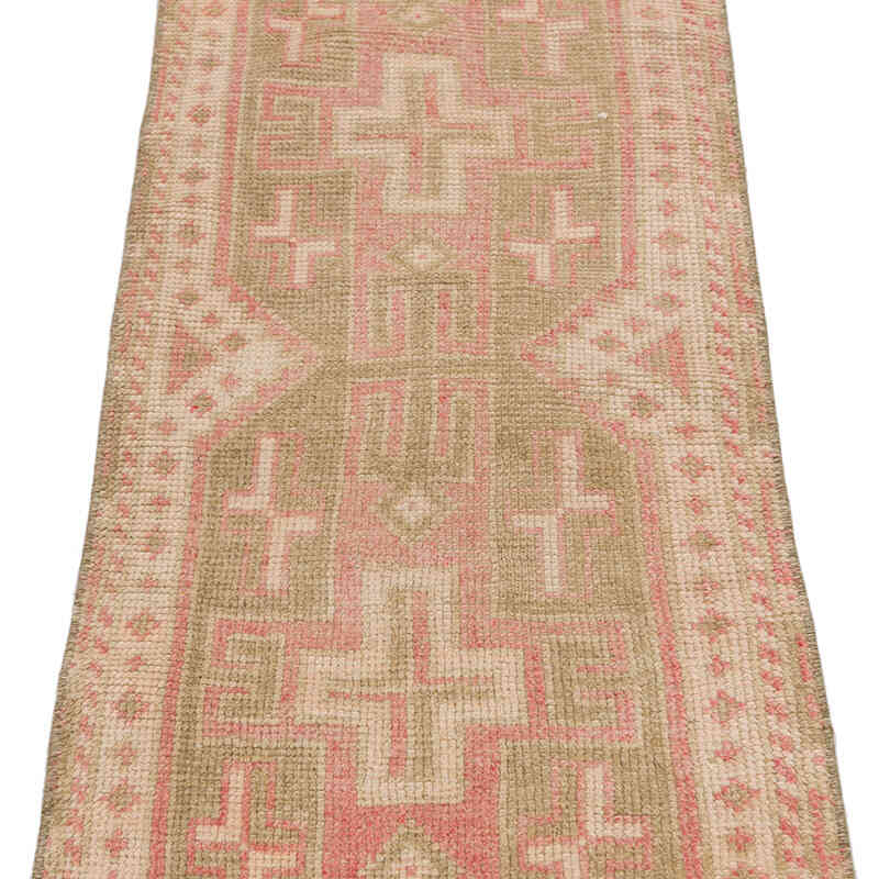 El Dokuma Vintage Halı - 48 cm x 102 cm - K0075137