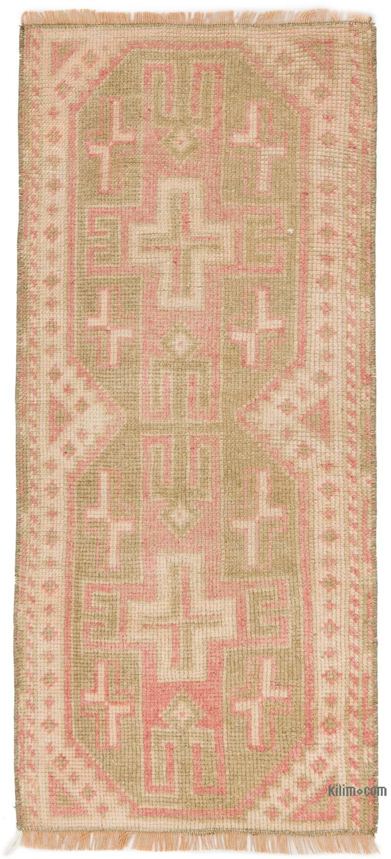 El Dokuma Vintage Halı - 48 cm x 102 cm - K0075137