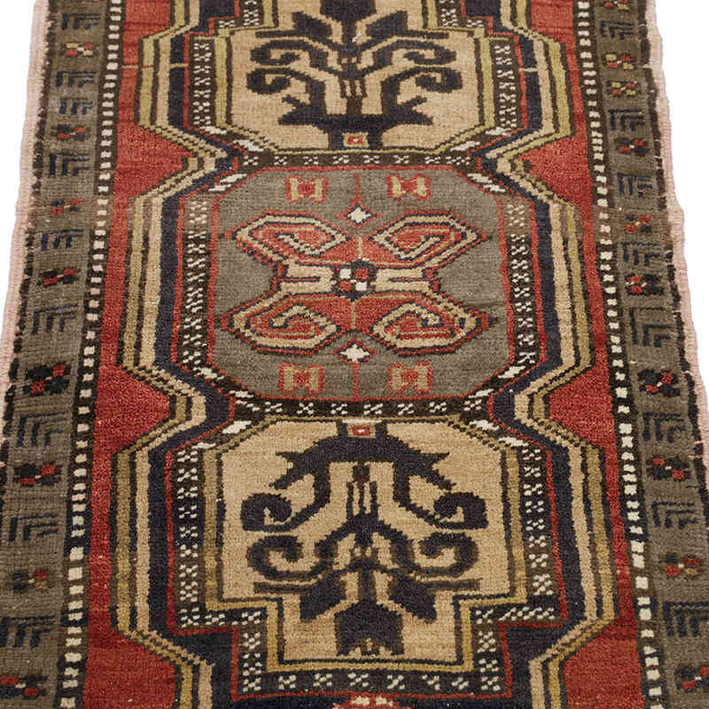 Alfombra Vintage Turca Anudada a Mano - 56 cm x 91 cm - K0075141