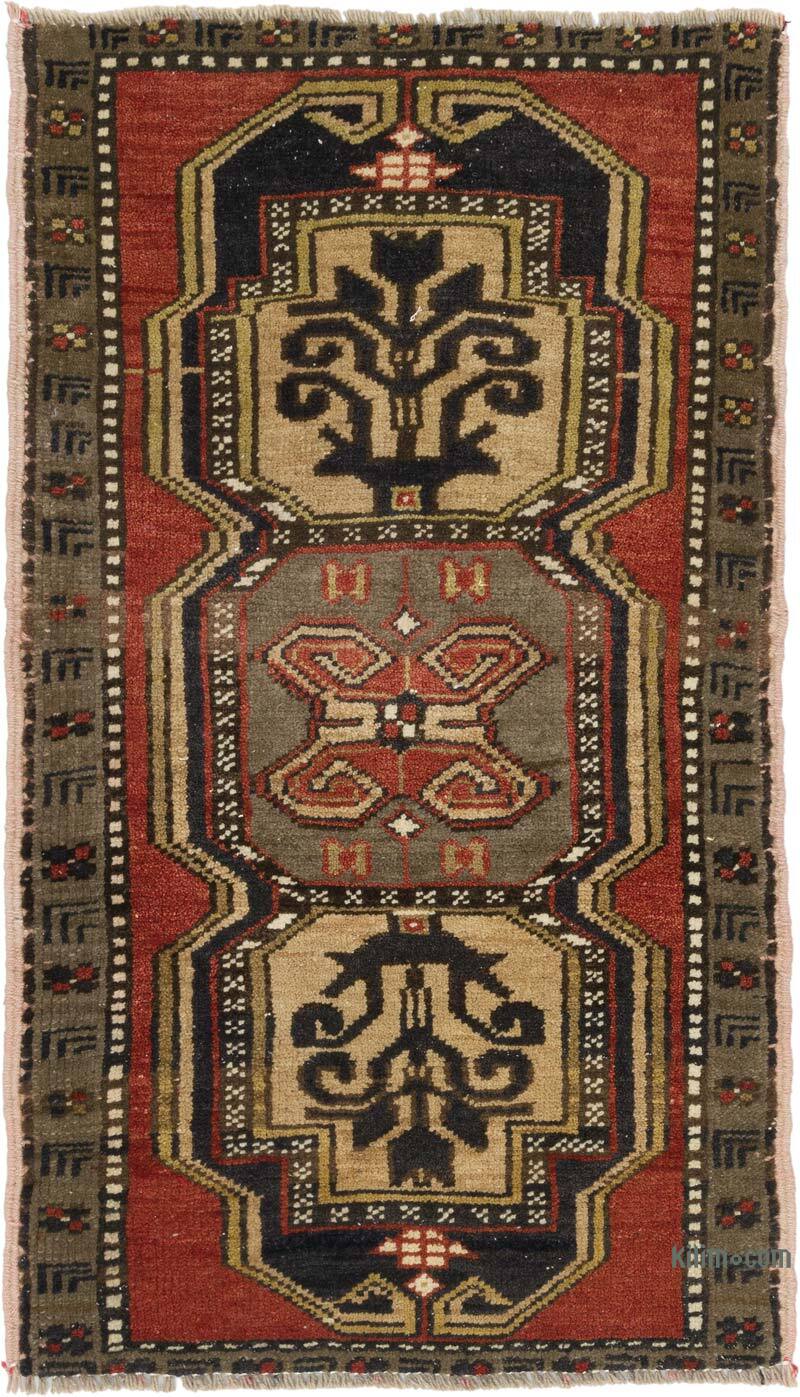 Alfombra Vintage Turca Anudada a Mano - 56 cm x 91 cm - K0075141