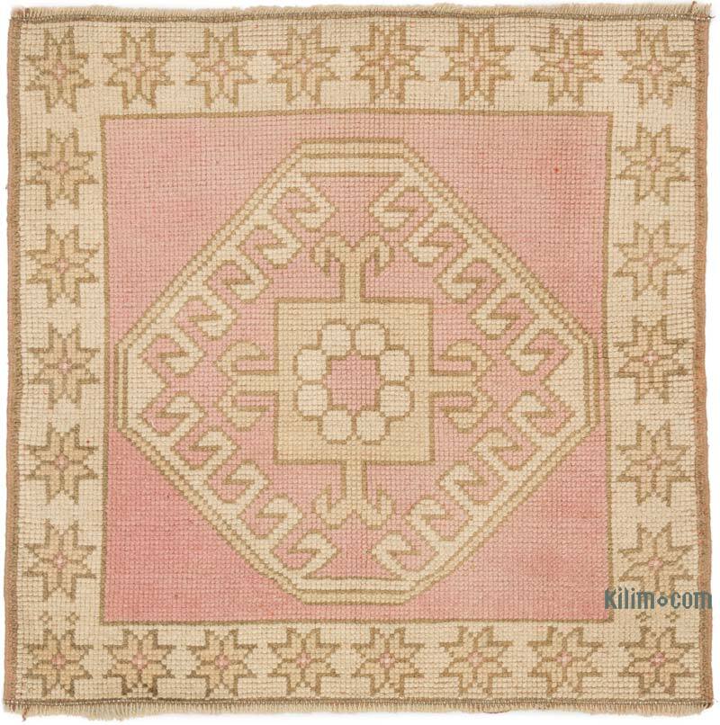 Alfombra Vintage Turca Anudada a Mano - 79 cm x 77 cm - K0075143