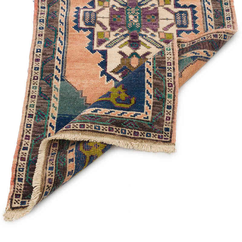 Alfombra Vintage Turca Anudada a Mano - 56 cm x 114 cm - K0075144