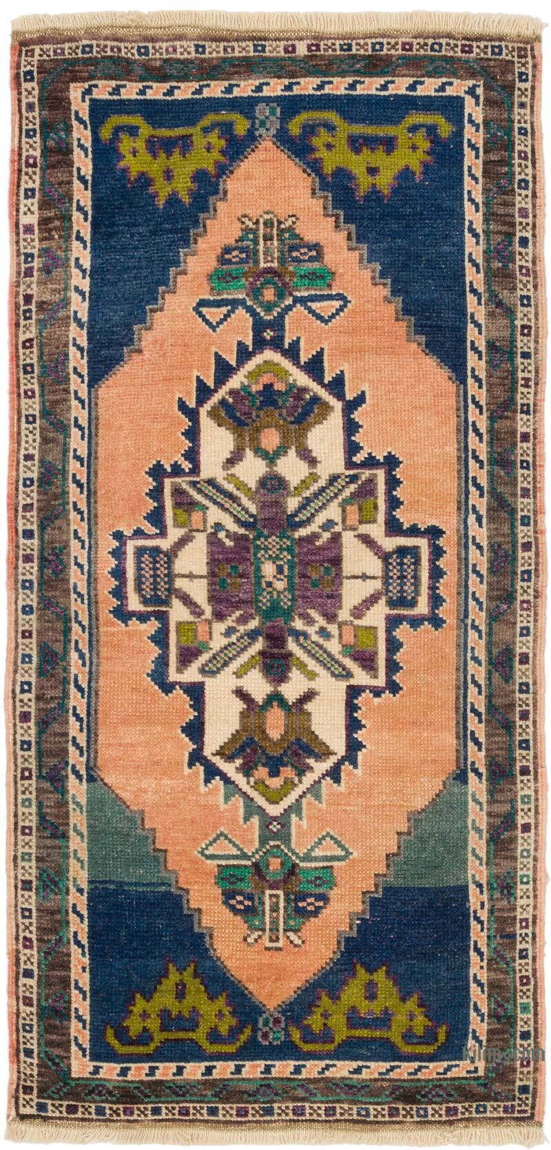Alfombra Vintage Turca Anudada a Mano - 56 cm x 114 cm - K0075144